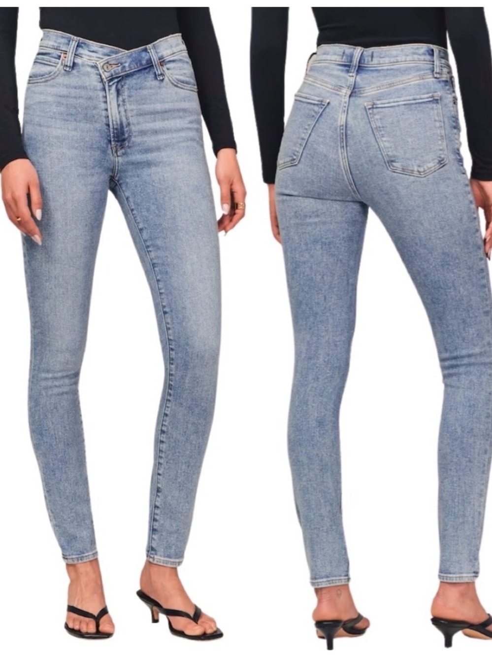 Abercrombie & Fitch High Rise Criss Cross Super Skinny Ankle  Jeans 27 / 4